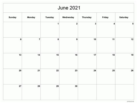 Printable June 2021 Calendar | Free Printable Calendars