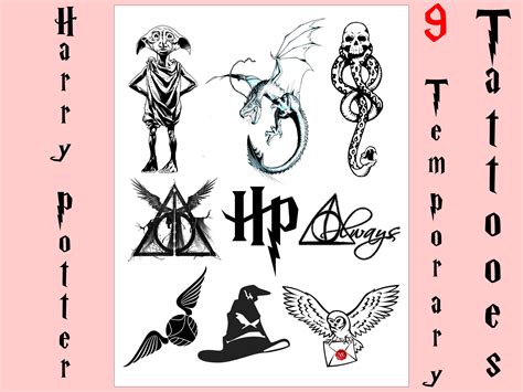 Temporary Tattoos Harry Potter Minimalist Tattoo Harry - Etsy