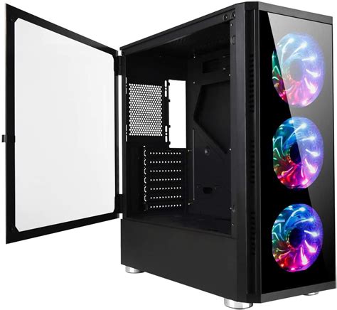 GOLDEN FIELD Z20 Computer Case 3 RGB Fans Mid Tower E-ATX/ATX/MATX/ITX Gaming PC Case, Swing ...