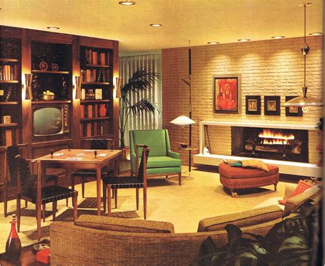 #Interiors #living #room Living Room Interiors 1960 | Mid century ...