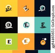 1 Alphabet Letter E Ico Set Logo Clip Art | Royalty Free - GoGraph