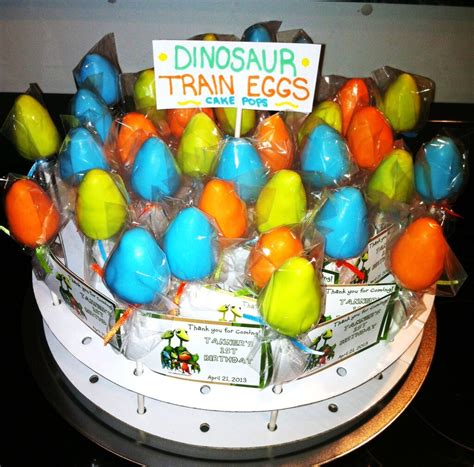 Dinosaur Train Cake Pops | Cute dinosaur egg cake pops for y… | Flickr