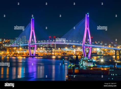 Busan Harbor Bridge - Busan City Night View Stock Photo - Alamy