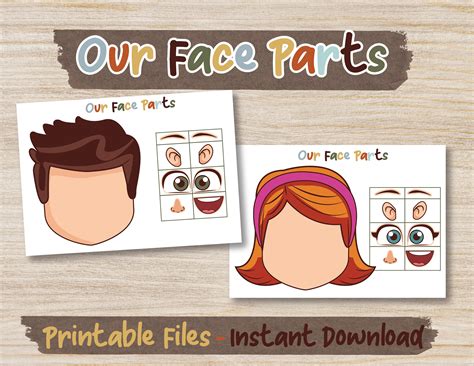 Montessori Busy Book Our Face Parts Activity Printable Toddler Busy ...