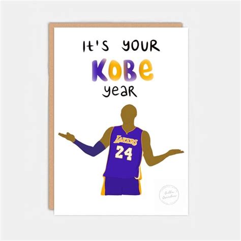 Kobe Year Birthday Greeting Card Kobe Bryant 24 Birthday - Etsy