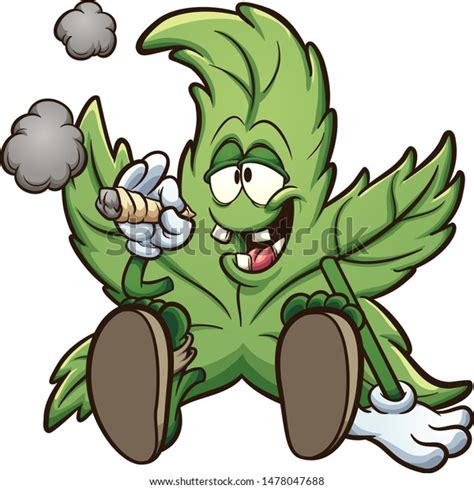 Cartoon Cannabis Pflanze Charakter raucht eine: Stock-Vektorgrafik (Lizenzfrei) 1478047688 ...