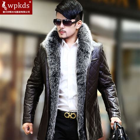 Fox Fur Coats men | NEW-100-sheepskin-luxury-siver-fox-fur-collar-men-s ...