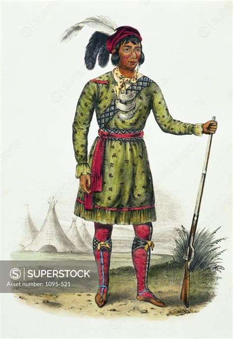 Osceola, A Seminole 1854 Illustration From History Of The Indian Tribes ...