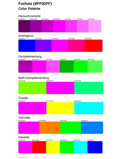 Fuchsia color palettes - colorxs.com