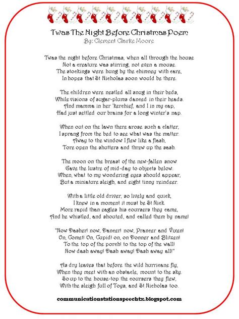 Free Printable Twas The Night Before Christmas Poem