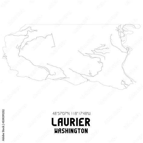 Laurier Washington. US street map with black and white lines. Stock Illustration | Adobe Stock