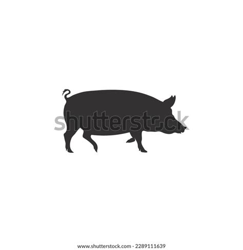 Pig Black Silhouette Vector On White Stock Vector (Royalty Free ...