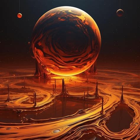 Premium AI Image | Scifi landscape of a red planet