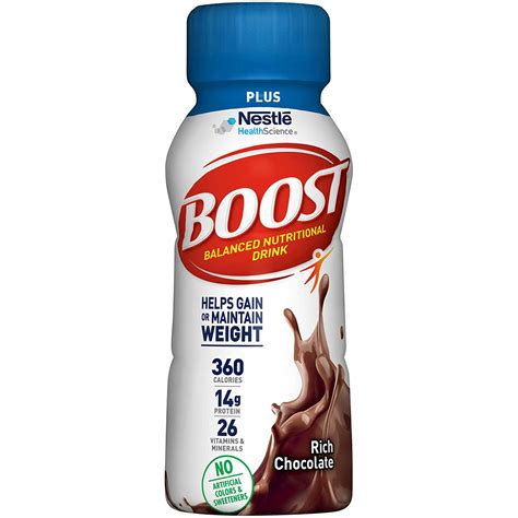 BOOST Plus Complete Nutritional Drink, Rich Chocolate, 8 Ounce Bottle (Pack of 24) - Walmart.com