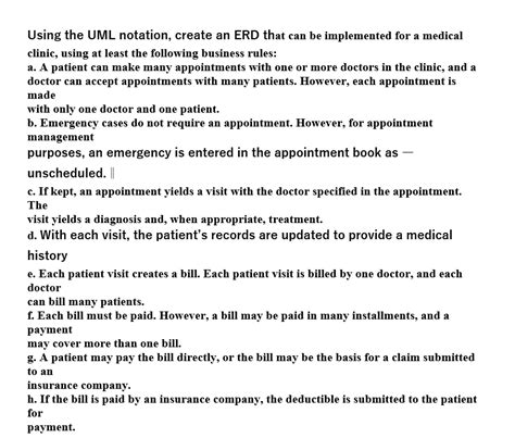 Solved Using the UML notation, create an ERD that can be | Chegg.com