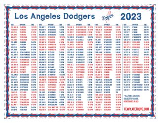 Printable 2023 Los Angeles Dodgers Schedule