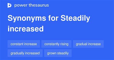 Steadily Increased synonyms - 88 Words and Phrases for Steadily Increased