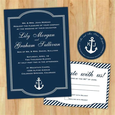 48 Create Nautical Wedding Invitation Template Formating with Nautical ...