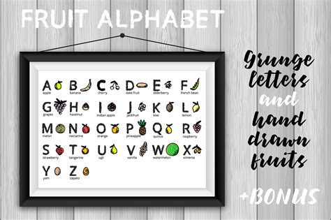 Vector fruit alphabet for kids.SALE | Illustrator Graphics ~ Creative Market