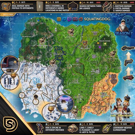 Fortnite Cheat Sheet Map for Season 7, Week 3 Challenges - Fortnite Insider