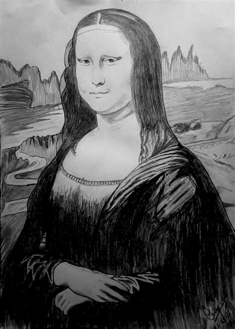 Pencil Sketch Of Mona Lisa - Desi Painters