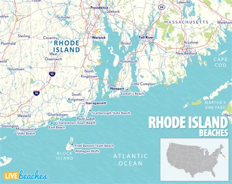 Map of Beaches in Rhode Island - Live Beaches