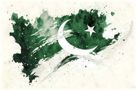 Premium Photo | Pakistan flag with a watercolor effects digital art illustration