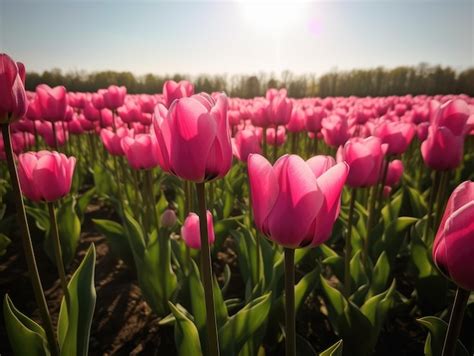 Premium Photo | A tulip garden