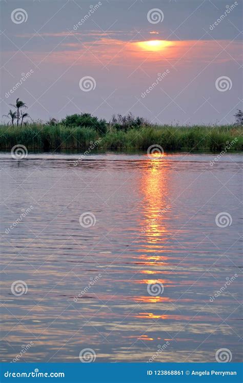 Sunset Over the Chobe River Stock Image - Image of evening, chobe: 123868861