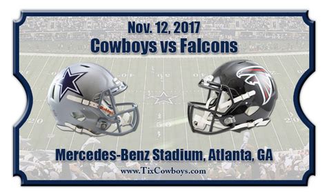 Dallas Cowboys vs Atlanta Falcons Football Tickets | Nov. 12, 2017