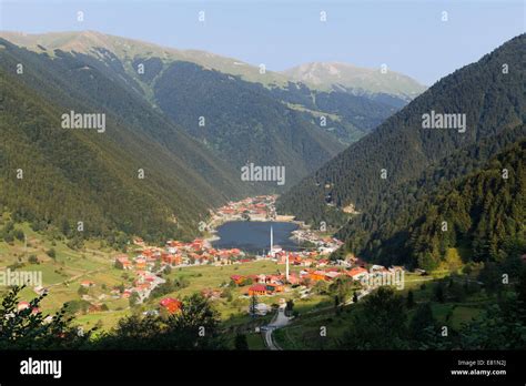 Lake Uzungöl, village of Uzungöl, Trabzon Province, Pontic Mountains or ...