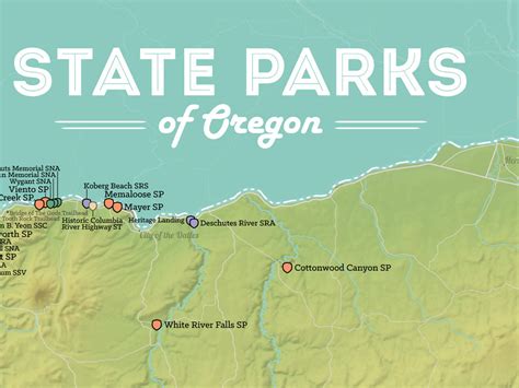 Oregon State Parks Map 18x24 Poster - Best Maps Ever