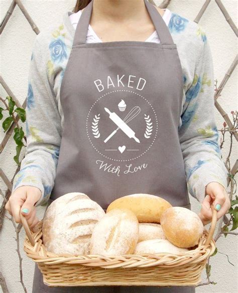 Gray Baked With Love Kitchen Apron Women's Apron Gift - Etsy | Baking ...