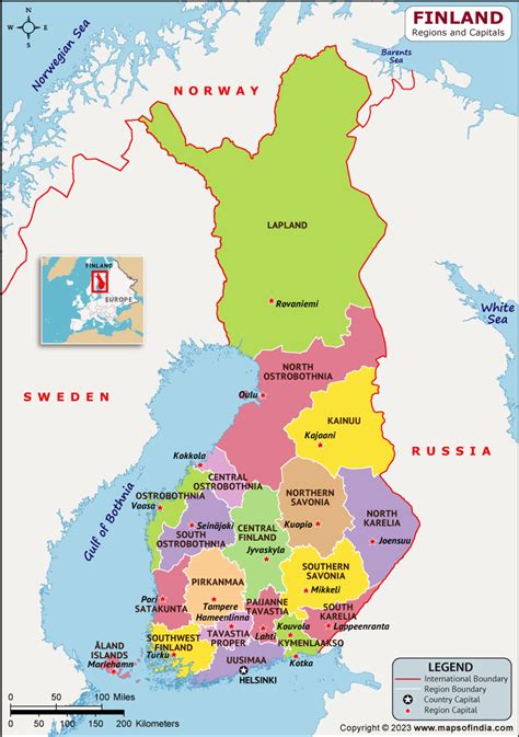 Finland Regions and Capitals List and Map | List of Regions and ...