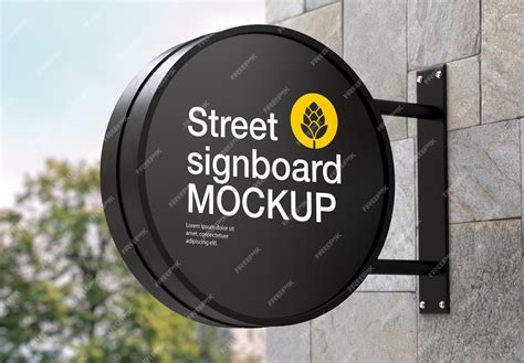 Premium PSD | Signboard wall mockup