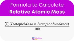 Relative Atomic Mass Calculator Online