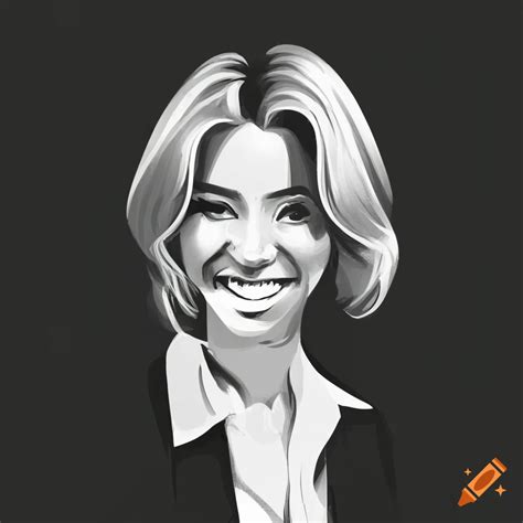 Minimalist illustration of a smiling female business coach on Craiyon