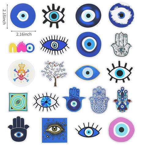 Snapklik.com : 100 Pcs Evil Eye Stickers Vinyl Eyes Sticker Colorful Evil Decal Waterproof ...