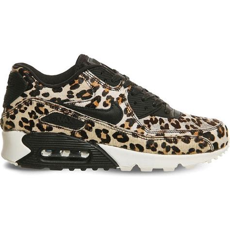 Nike Air Max 90 leopard print pony-hair leather trainers ($125) liked ...