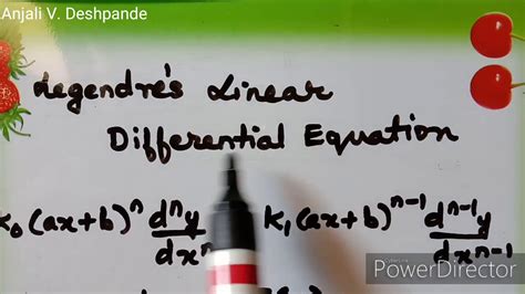 Legendre's Linear Differential Equation - YouTube