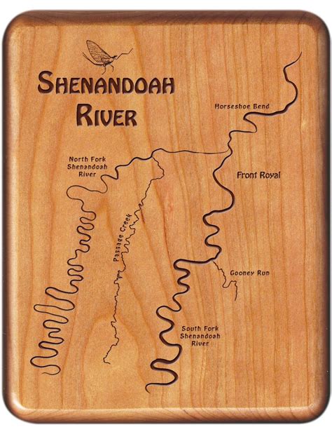 Shenandoah River Map Fly Box - North and South Fork - Virginia | Fly Fishing - River Map Fly ...