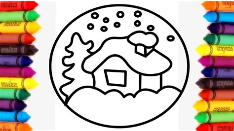 Drawing Snow house - Drawing and Coloring for kids - YouTube