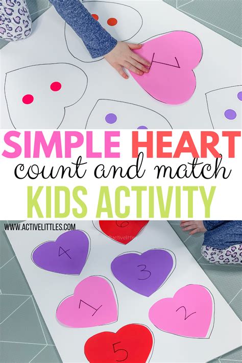 Easy Heart Count and Match Activity for Kids - Active Littles