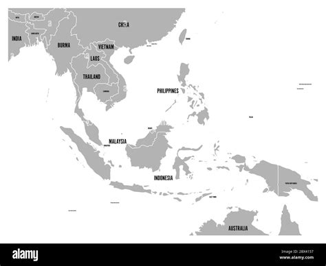 South east asia map grey map hi-res stock photography and images - Alamy
