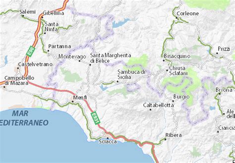 MICHELIN Sambuca di Sicilia map - ViaMichelin