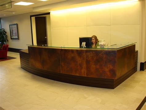 Copper Patina Desk Cladding by Gulley Metal Services, Inc. Stainless Steel Fireplace, Stainless ...