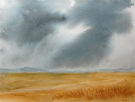 A Stormy Sky - Watercolor | Watercolor landscape, Watercolor class, Learn watercolor painting