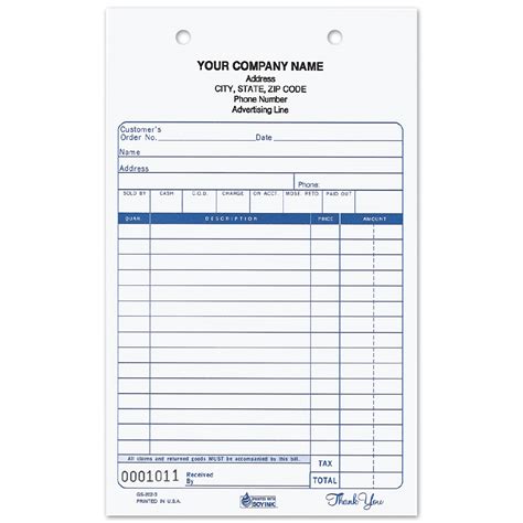 Custom Imprinted 2 Part Register Forms - 4 in. x 6 in. | Specialty ...