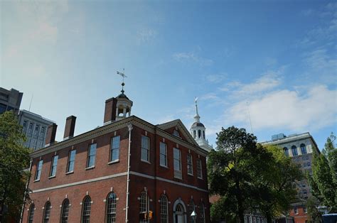 city, the past, sky, architecture, Independence Hall, History, Philadelphia, building, low angle ...