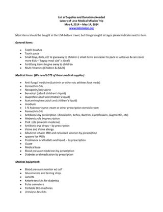 Lol list of needed supplies 3 11 14_updated | PDF